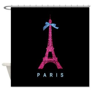 CafePress Pink Paris Eiffel Tower Black Shower Curtain Free Shipping! Use code FREECART at Checkout!