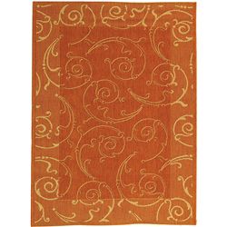 Indoor/ Outdoor Oasis Terracotta/ Natural Rug (4 X 57) (RedPattern: FloralMeasures 0.25 inch thickTip: We recommend the use of a non skid pad to keep the rug in place on smooth surfaces.All rug sizes are approximate. Due to the difference of monitor color