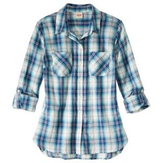Mossimo Supply Co. Juniors Plaid Shirt   Blue LRG