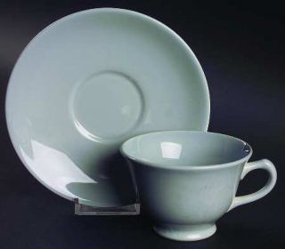 Taylor, Smith & T (TS&T) Luray Pastels Grey Footed Cup & Saucer Set, Fine China