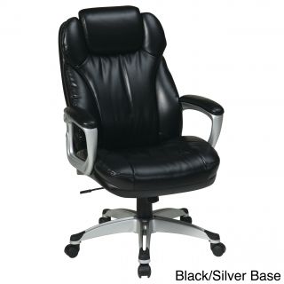 Office Star Products Work Smart Eco Leather Seat And Back Executive Chair Model Ech8580 (Black, espresso, wineWeight capacity: 250 poundsDimensions: 48.5 inches high x 27 inches wide x 29.5 inches deepSeat dimensions: 21.5 inches wide x 19 inches deep x 4