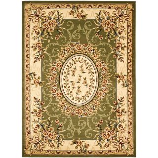 Lyndhurst Collection Aubussons Sage/ Ivory Rug (8 X 11)