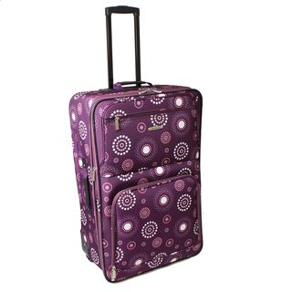 Rockland Purple Pearl 28 inch Expandable Rolling Upright (Purple pearlWeight: 8.6 poundsPockets: One (1) main compartment, two (2) front pocketsInternally stored retractable handleErgonomic and comfortable padded top and side grip handlesWheel type: Inlin