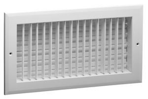 Hart Cooley A618MS 10x4 W HVAC Register, 10 W x 4 H, Straight Blade Aluminum for Sidewall/Ceiling White (022445)