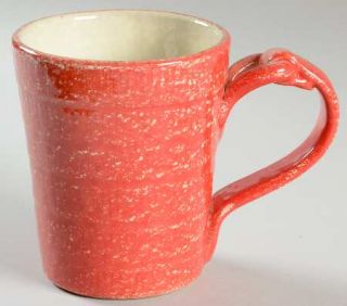Vietri (Italy) Sorrento Red Mug, Fine China Dinnerware   Speckled Red,Embossed,R