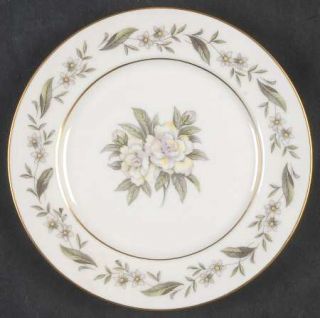 Royal Jackson Gardenia Bread & Butter Plate, Fine China Dinnerware   Gold Trim,