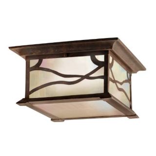 Kichler 9838DCO Outdoor Light, Arts and Crafts/Mission Flush Mount 2 Light Fixture Distressed Copper