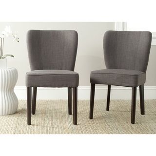 Safavieh Clifford Charcoal Brown Side Chair (set Of 2) (Charcoal BrownMaterials Birch wood and linen blend fabricFinish EspressoSeat dimensions 19.7 inches wide x 16.9 inches deepSeat height 19.7 inchesDimensions 34.8 inches high x 21.3 inches wide x