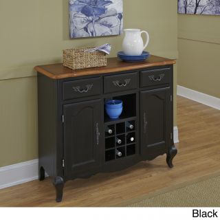 The French Countryside Buffet (Distressed oak and rubbed white or distressed oak and rubbed black Materials Hardwood solids and engineered woodFinish Distressed oak and rubbed white or distressed oak and rubbed black Dimensions 36 inches high x 44.25 i