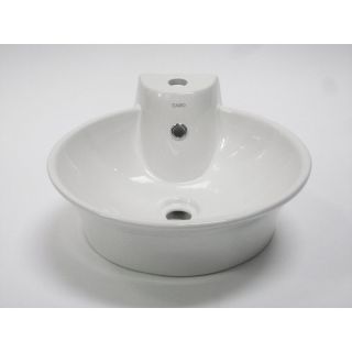 Alfi Trade Inc Eago Round Above Mount Ceramic Bathroom Sink with Single Faucet