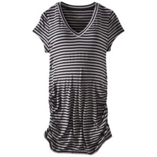 Liz Lange for Target Maternity Short Sleeve V Neck Tunic Top   Gray/Black XS