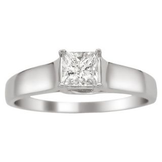 3/8 CT.T.W. Diamond Certified Solitaire Ring in 14K White Gold   Size 5.5