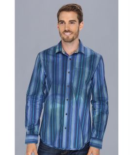 Calvin Klein Jeans Cryonic Stripe Body 3426A MP146 Shirt Mens Long Sleeve Button Up (Navy)