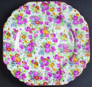 Lord Nelson Marina Luncheon Plate, Fine China Dinnerware   Chintz,Square,Pink, Y
