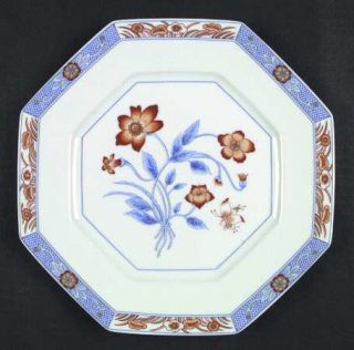 Fitz & Floyd Jardin De Chine Dinner Plate, Fine China Dinnerware   Rust Flowers,