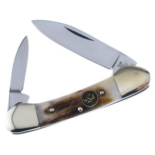 Hen and Rooster Deer Stag Canoe Pocket Knife (Deer stag Dimensions: 4.5 inches long x 1.5 inches wide x 1 inch high Before purchasing this product, please familiarize yourself with the appropriate state and local regulations by contacting your local polic
