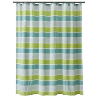Threshold Seersucker Shower Curtain   Green