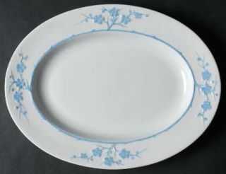 Spode Geisha Light Blue 13 Oval Serving Platter, Fine China Dinnerware   Blanch