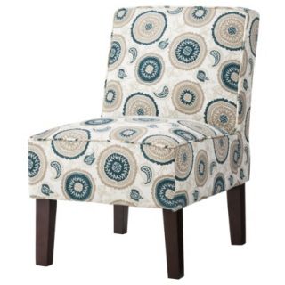 Upholstered Chair Threshold Slipper Chair   Teal Medallion
