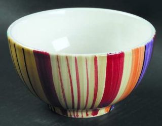 Pfaltzgraff Equator Soup/Cereal Bowl, Fine China Dinnerware   Multicolor Stripes