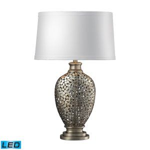 Dimond Lighting DMD D2275 LED Lockerbie Table Lamp in An Antique Silver Leaf Fin