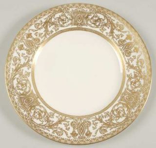 Royal Worcester Embassy White Luncheon Plate, Fine China Dinnerware   White Rim,