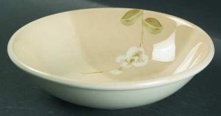 Crate & Barrel Orchid Coupe Soup Bowl, Fine China Dinnerware   White Flowers, Be