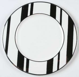 Mikasa Color Studio Black/Platinum Accent Salad Plate, Fine China Dinnerware   B