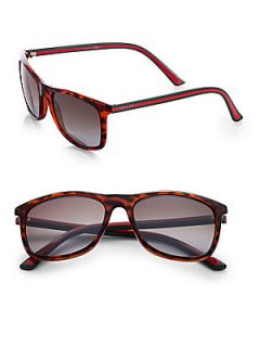 Gucci Injected Propionate Two Two Wayfarer Sunglasses   Brown