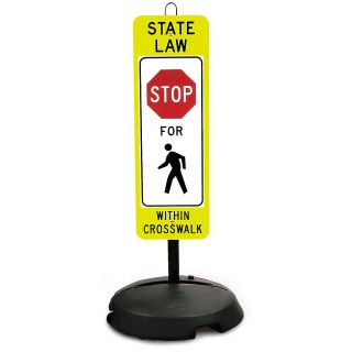 Tapco Wheeled Base Sign   Stop For Pedestrian