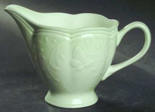 Lenox China Butterfly Meadow Leaf Creamer, Fine China Dinnerware   All Green,Emb