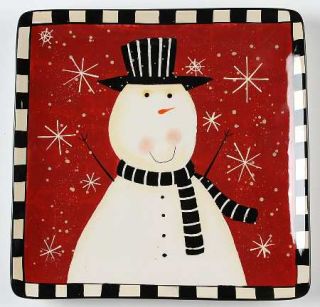 Christmas Snowman Dinner Plate, Fine China Dinnerware   Snowman In Black/White S
