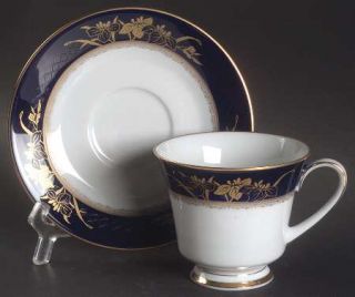 Noritake Mandalay Footed Cup & Saucer Set, Fine China Dinnerware   Legacy,Gold F