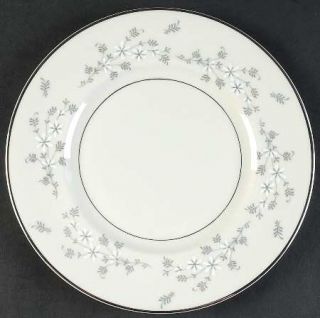 Royal Jackson Symphony Salad Plate, Fine China Dinnerware   White Flowers/Gray L