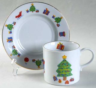 Tienshan Save The Children Christmas Flat Cup & Saucer Set, Fine China Dinnerwar