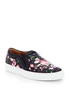 Givenchy Rose Camouflage Print Leather Laceless Sneakers   Floral