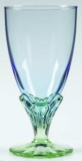 Bormioli Rocco Bahia Water Goblet   Blue Bowl, Green Textured Stem