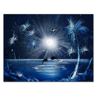 Trademark Global Inc Dolphins at Night Canvas Art by Conrad Multicolor   NA001 
