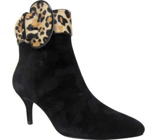 Womens J. Renee Boyce   Black Suede/Leopard Animal Hair Boots