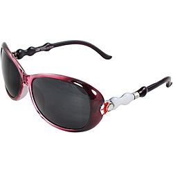 Womens Burgundy Oval Sunglasses (Burgundy/ whiteStyle OvalModel 7668P BUGSMFrame PlasticLens color Smoke colored polycarbonate material, scratch resistantProtection UV400Nose pads ContrastingIncludes One (1) slip pouch, one (1) mirco fiber clothLen