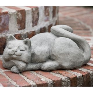 Campania International Complacent Cat Cast Stone Garden Statue   A 383 AL