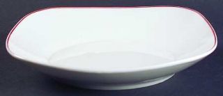Gibson Designs Vibes Red Banded (Square) Soup/Cereal Bowl, Fine China Dinnerware