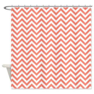  Coral Chevron Pattern Zigzag Shower Curtain  Use code FREECART at Checkout