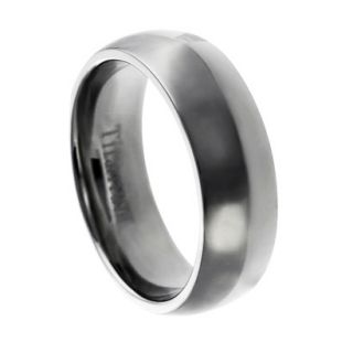 Daxx Mens Titanium Polished Domed Band (7 mm)   11