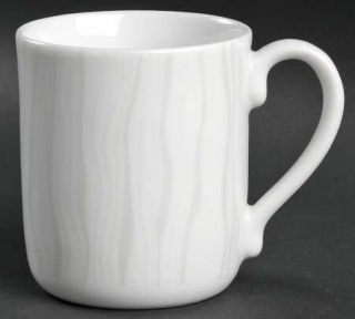 Royal Worcester Mirage (White On White) Mug, Fine China Dinnerware   Malvern, Wh