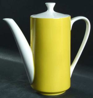 Mikasa Dolly Coffee Pot & Lid, Fine China Dinnerware   Yellow Flowers W/Orange C