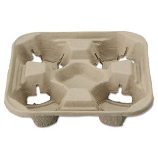 Chinet Strongholder Molded Fiber Cup Tray, 8 22oz, Four Cups