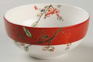 Lenox China Chirp Dessert Bowl, Fine China Dinnerware   Simply Fine,Flowers,Bird