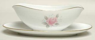 Noritake Roseville Gravy Boat with Attached Underplate, Fine China Dinnerware  