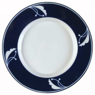 Dansk Indigo Bread & Butter Plate, Fine China Dinnerware   Flora, Blue Band, Whi
